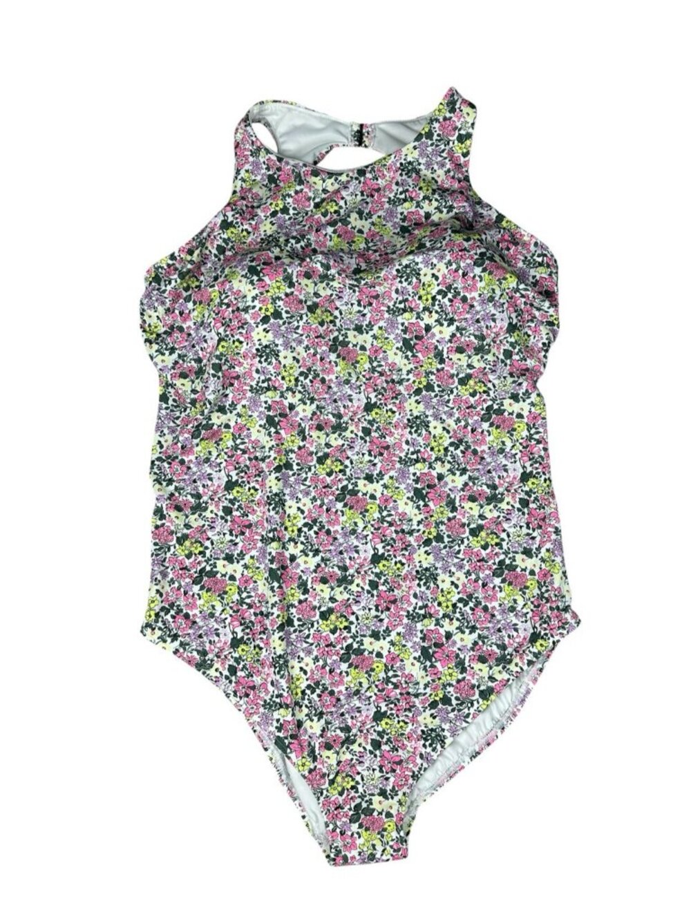 Lands' End Women 22W One-Piece Swimsuit Floral High Neck Lycra Xtra Life